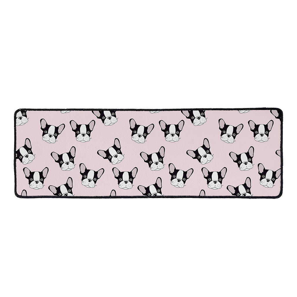 Cartoon French Bulldog Pattern Print Long Kitchen Mat