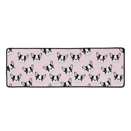 Cartoon French Bulldog Pattern Print Long Kitchen Mat