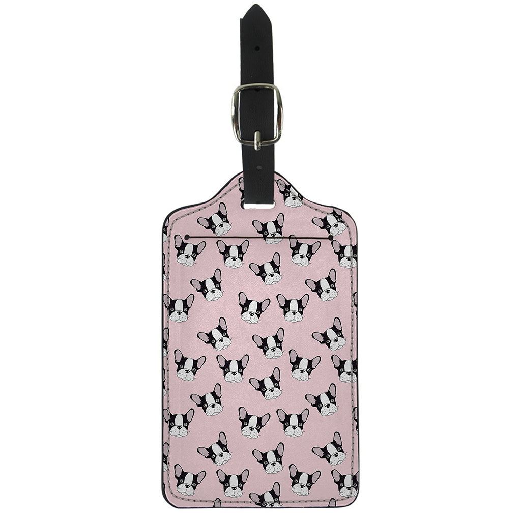Cartoon French Bulldog Pattern Print Luggage Tag