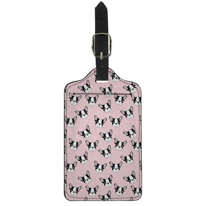 Cartoon French Bulldog Pattern Print Luggage Tag