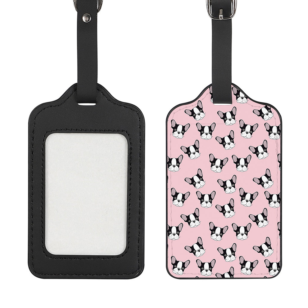 Cartoon French Bulldog Pattern Print Luggage Tag