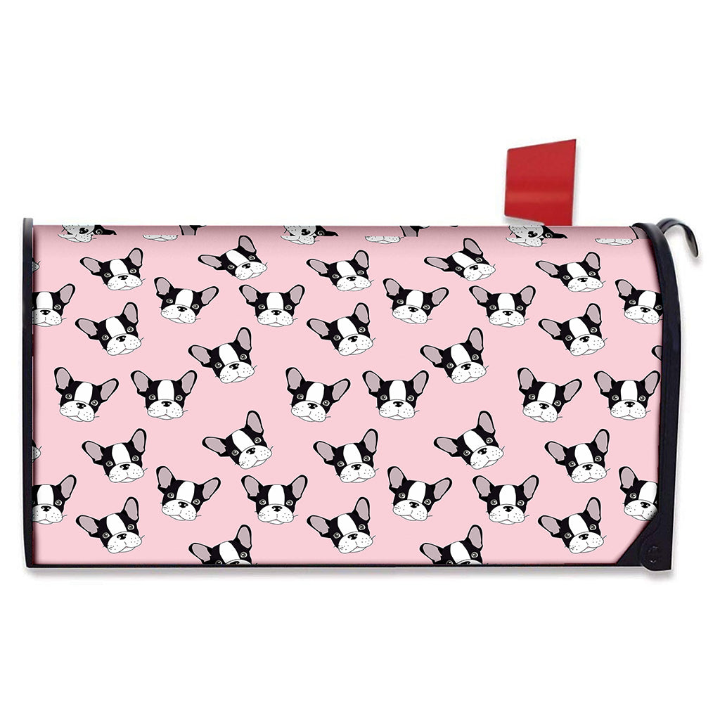 Cartoon French Bulldog Pattern Print Mailbox Cover