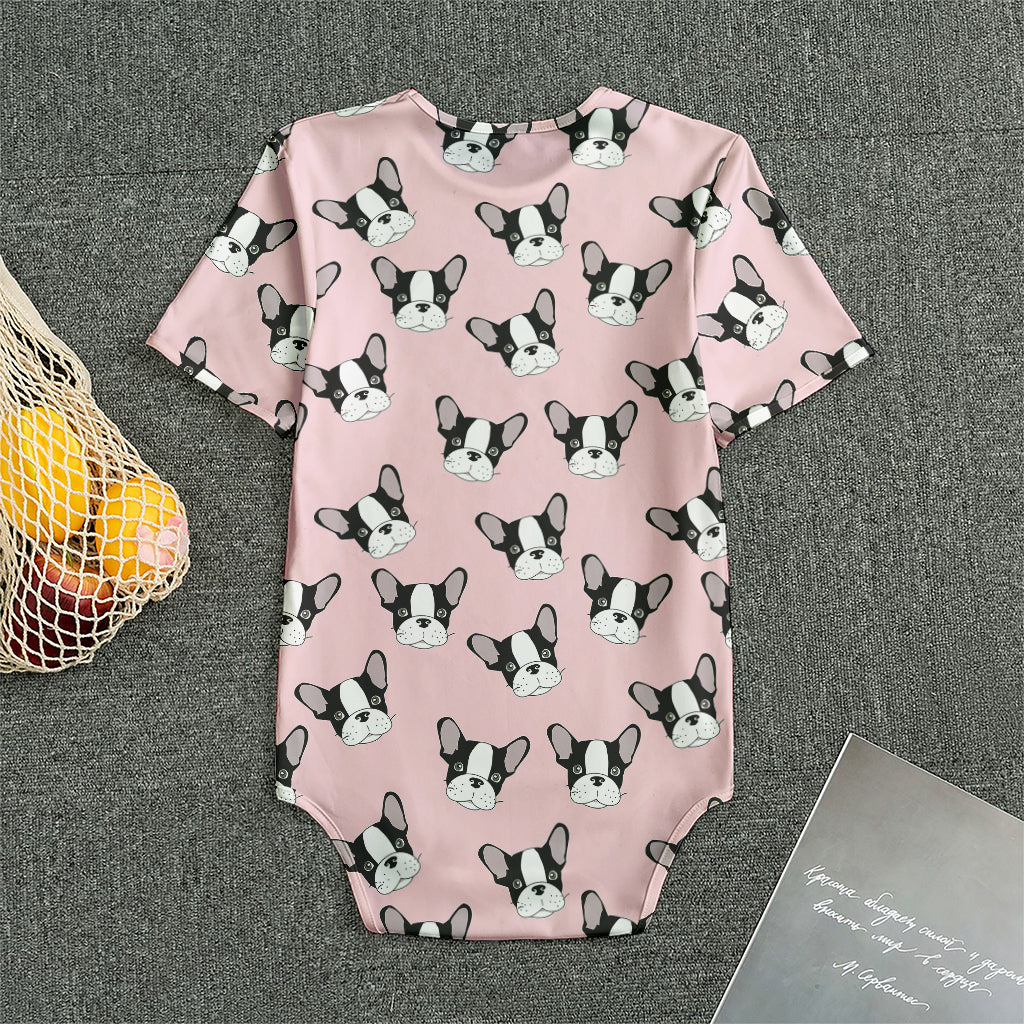 Cartoon French Bulldog Pattern Print Men's Bodysuit