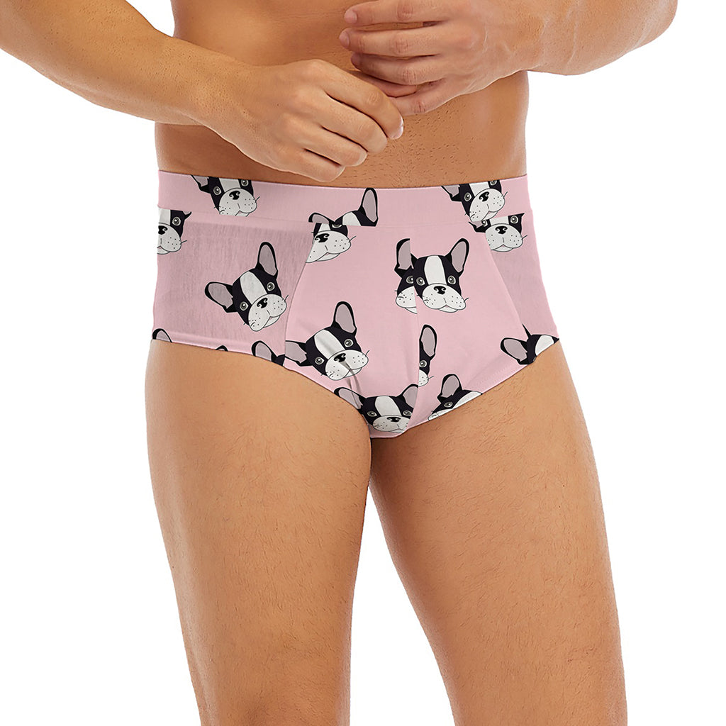 Cartoon French Bulldog Pattern Print Men's Briefs