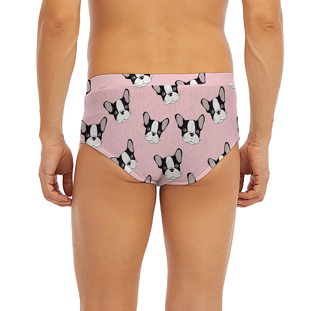 Cartoon French Bulldog Pattern Print Men's Briefs