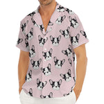 Cartoon French Bulldog Pattern Print Men's Deep V-Neck Shirt