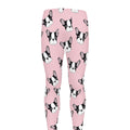 Cartoon French Bulldog Pattern Print Men's Leggings