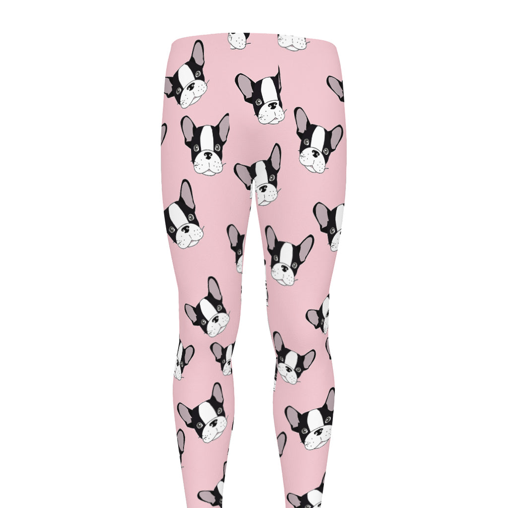 Cartoon French Bulldog Pattern Print Men's leggings