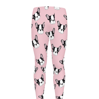 Cartoon French Bulldog Pattern Print Men's leggings