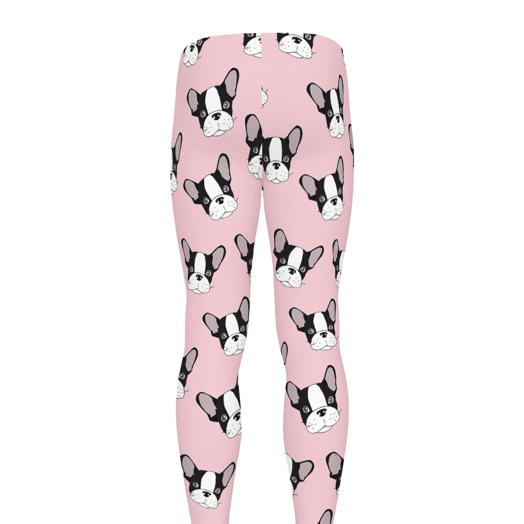 Cartoon French Bulldog Pattern Print Men's leggings
