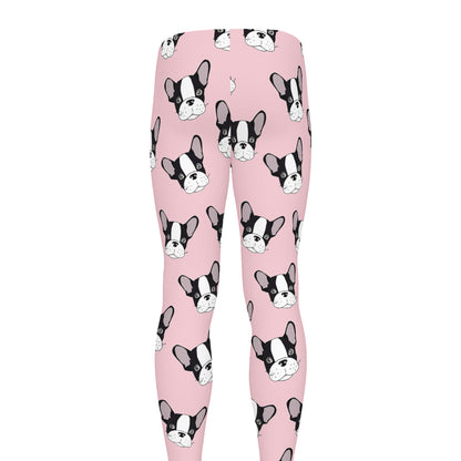 Cartoon French Bulldog Pattern Print Men's leggings