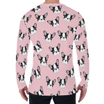 Cartoon French Bulldog Pattern Print Men's Long Sleeve T-Shirt