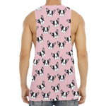 Cartoon French Bulldog Pattern Print Men's Muscle Tank Top