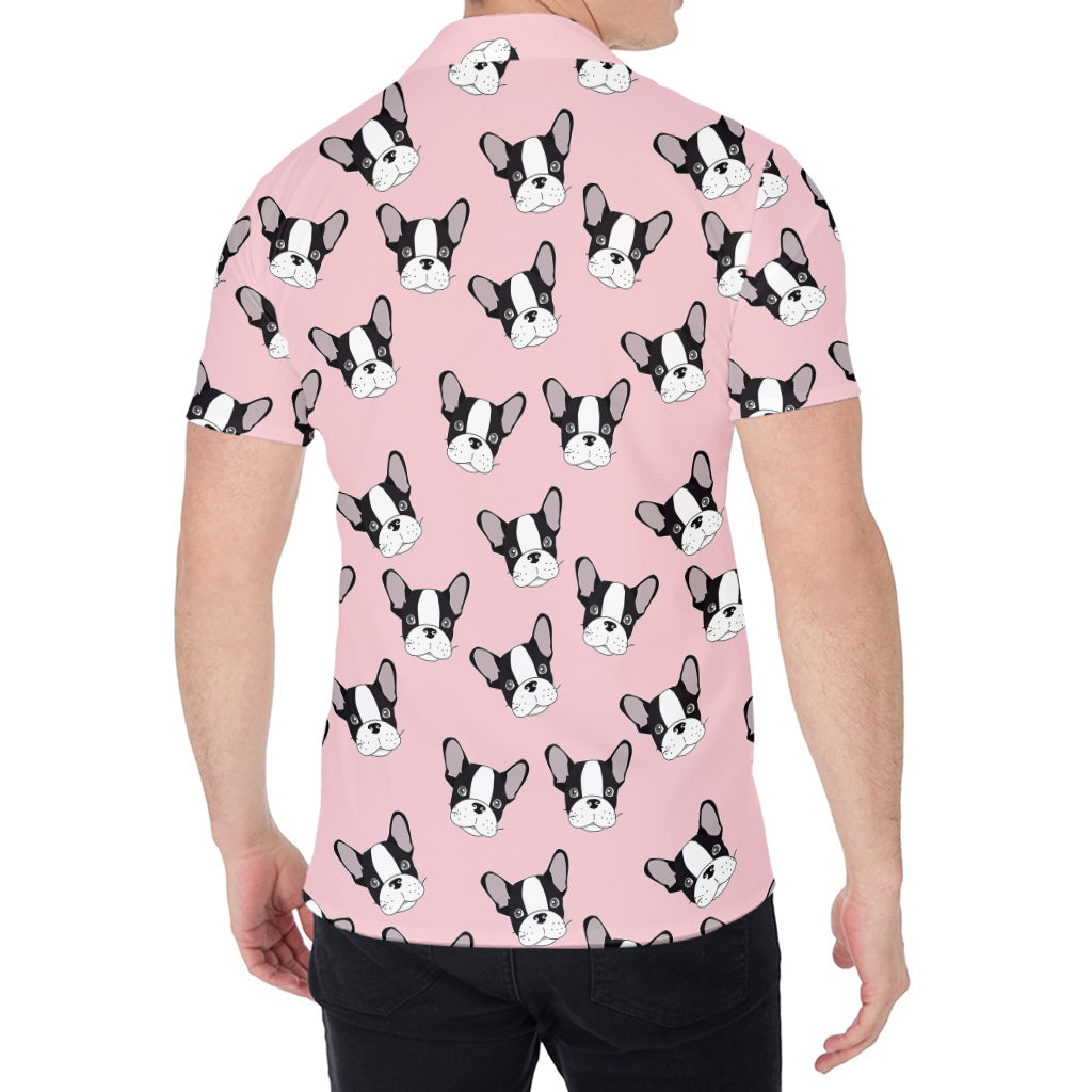 Cartoon French Bulldog Pattern Print Men's Shirt