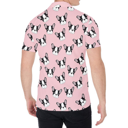 Cartoon French Bulldog Pattern Print Men's Shirt