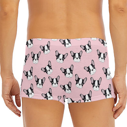 Cartoon French Bulldog Pattern Print Men's Short Boxer Briefs