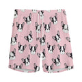 Cartoon French Bulldog Pattern Print Men's Athletic Shorts