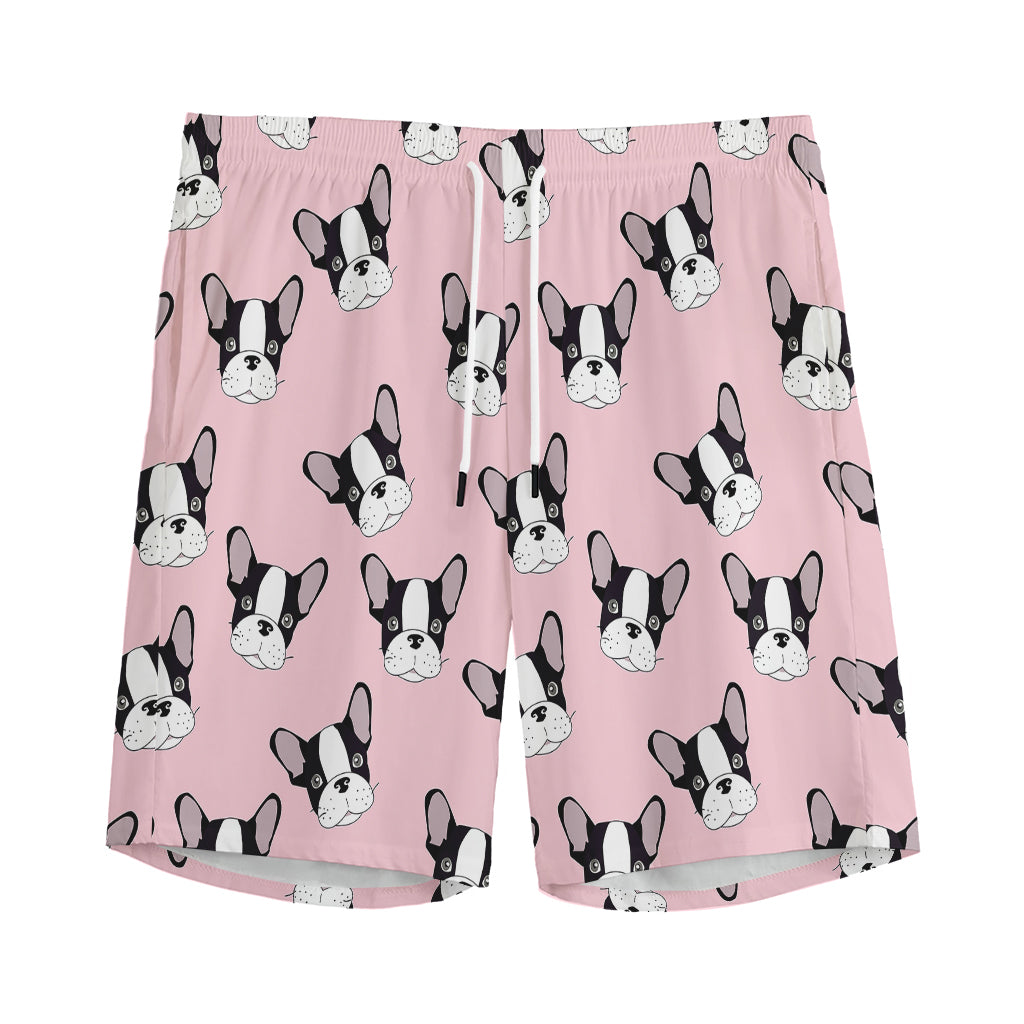 Cartoon French Bulldog Pattern Print Men's Sports Shorts