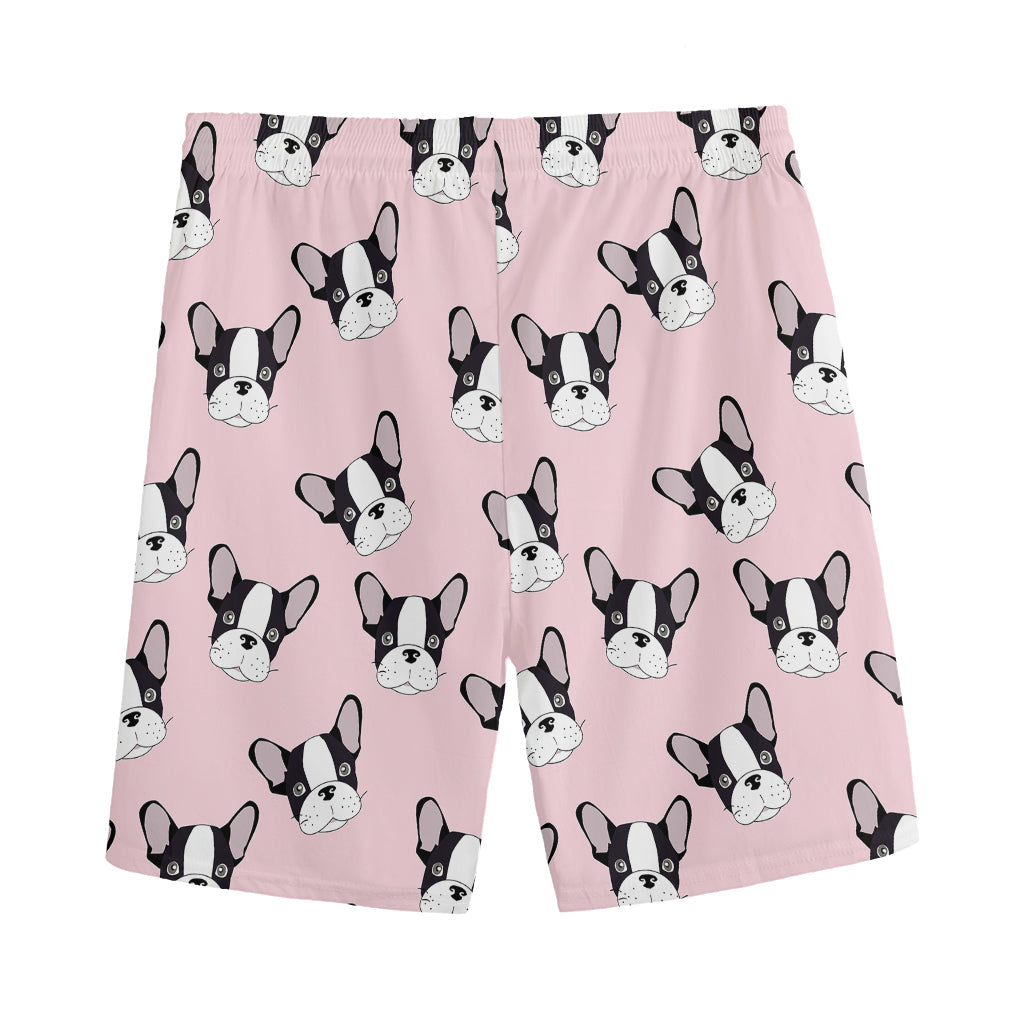 Cartoon French Bulldog Pattern Print Men's Sports Shorts