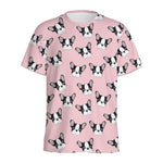 Cartoon French Bulldog Pattern Print Men's Sports T-Shirt