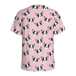 Cartoon French Bulldog Pattern Print Men's Sports T-Shirt