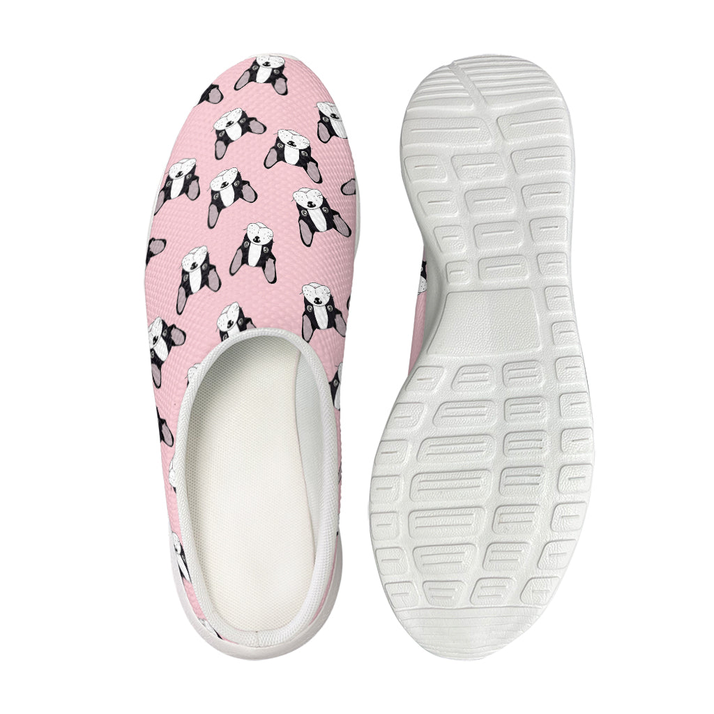Cartoon French Bulldog Pattern Print Mesh Casual Shoes