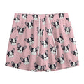 Cartoon French Bulldog Pattern Print Mesh Shorts