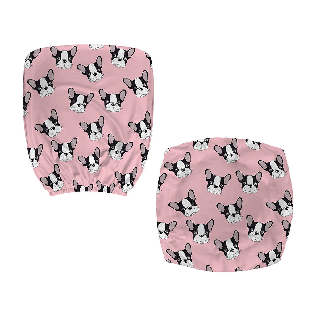 Cartoon French Bulldog Pattern Print Office Chair Cover