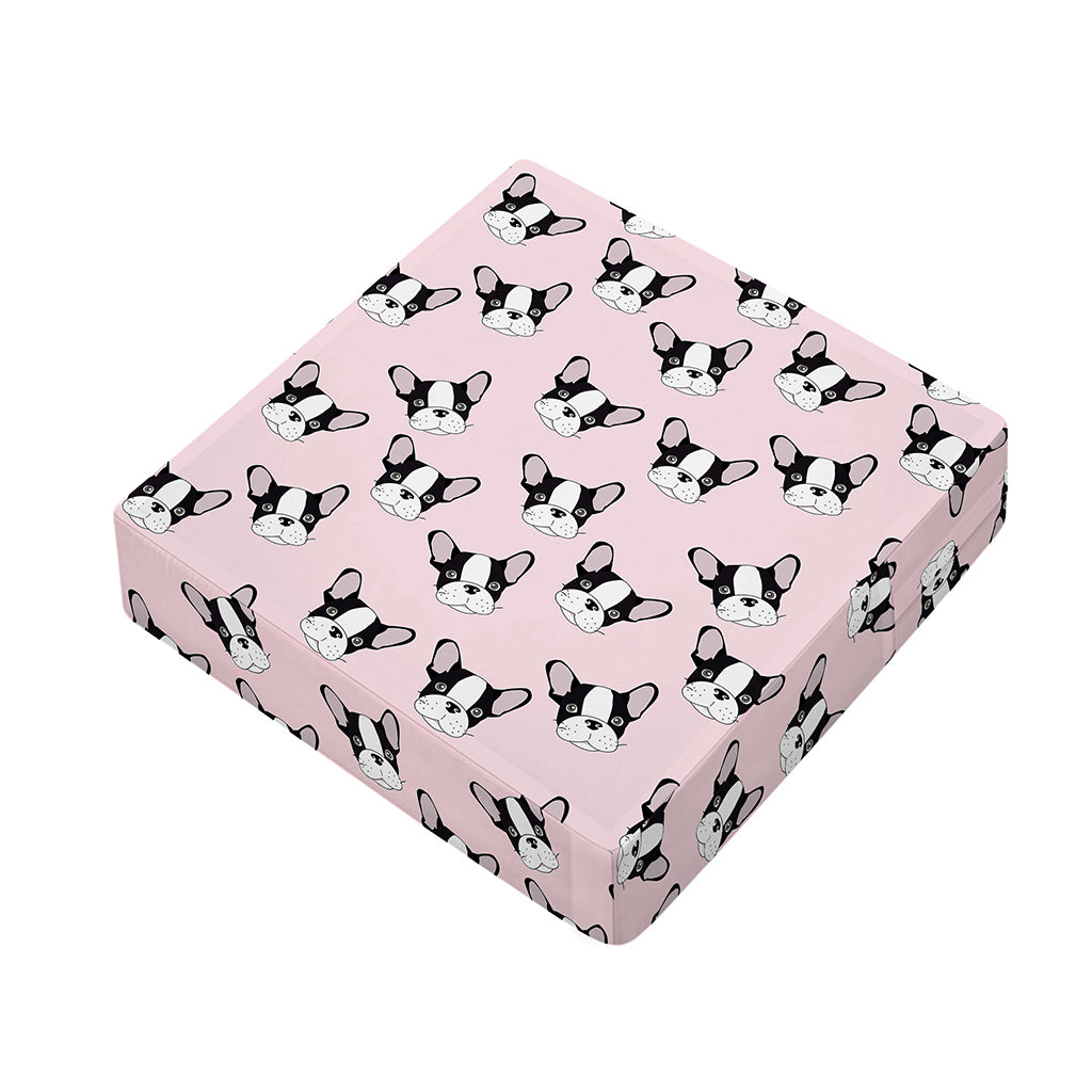 Cartoon French Bulldog Pattern Print Outdoor Seat Cushion Cover