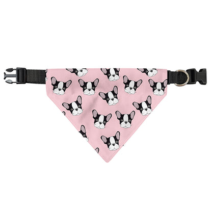 Cartoon French Bulldog Pattern Print Over The Collar Dog Bandana