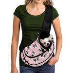 Cartoon French Bulldog Pattern Print Pet Sling Carrier