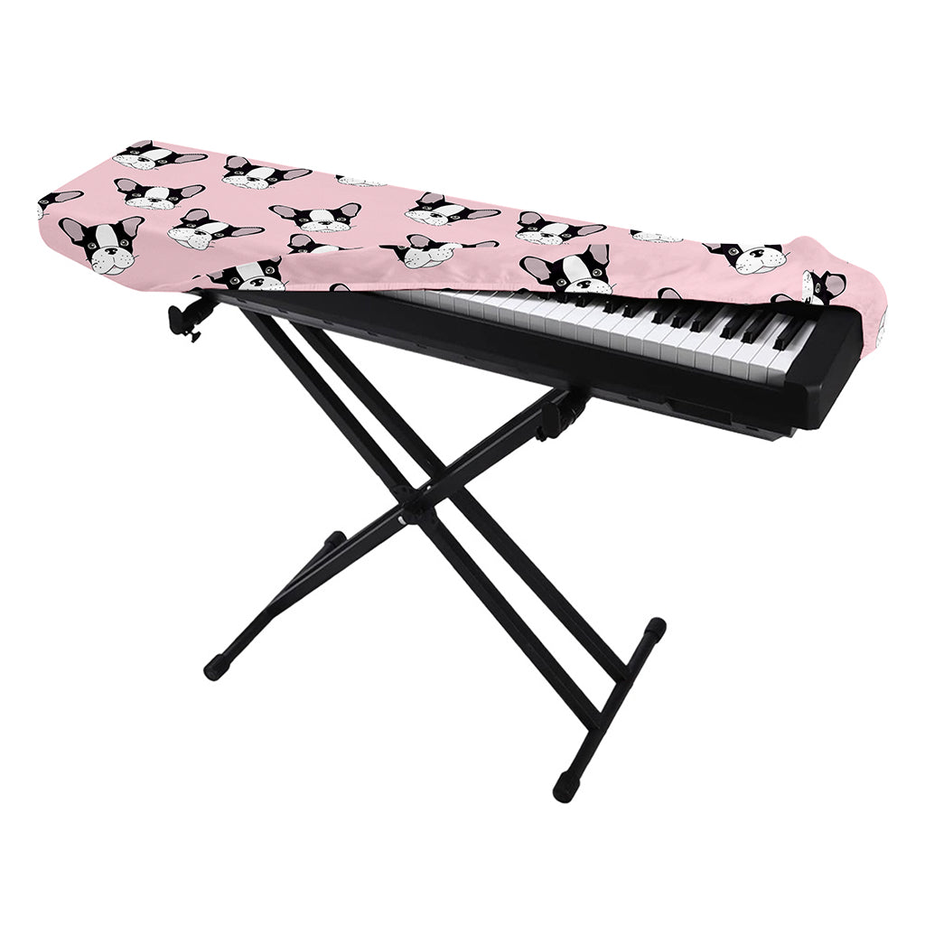 Cartoon French Bulldog Pattern Print Piano Keyboard Cover