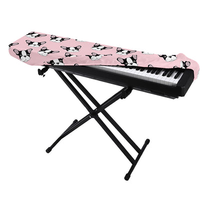 Cartoon French Bulldog Pattern Print Piano Keyboard Cover