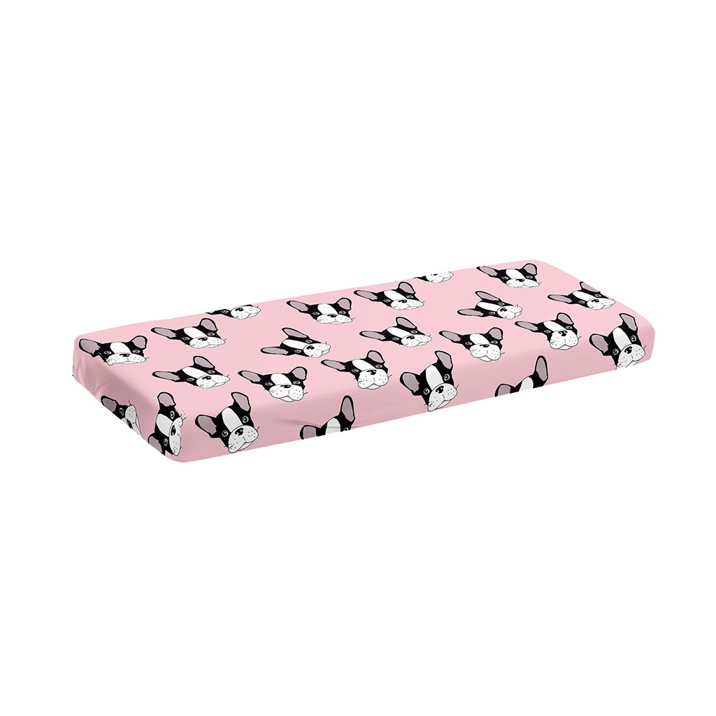 Cartoon French Bulldog Pattern Print Piano Keyboard Cover