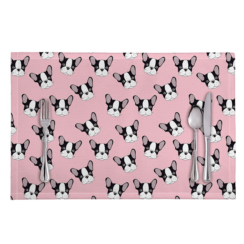 Cartoon French Bulldog Pattern Print Placemat
