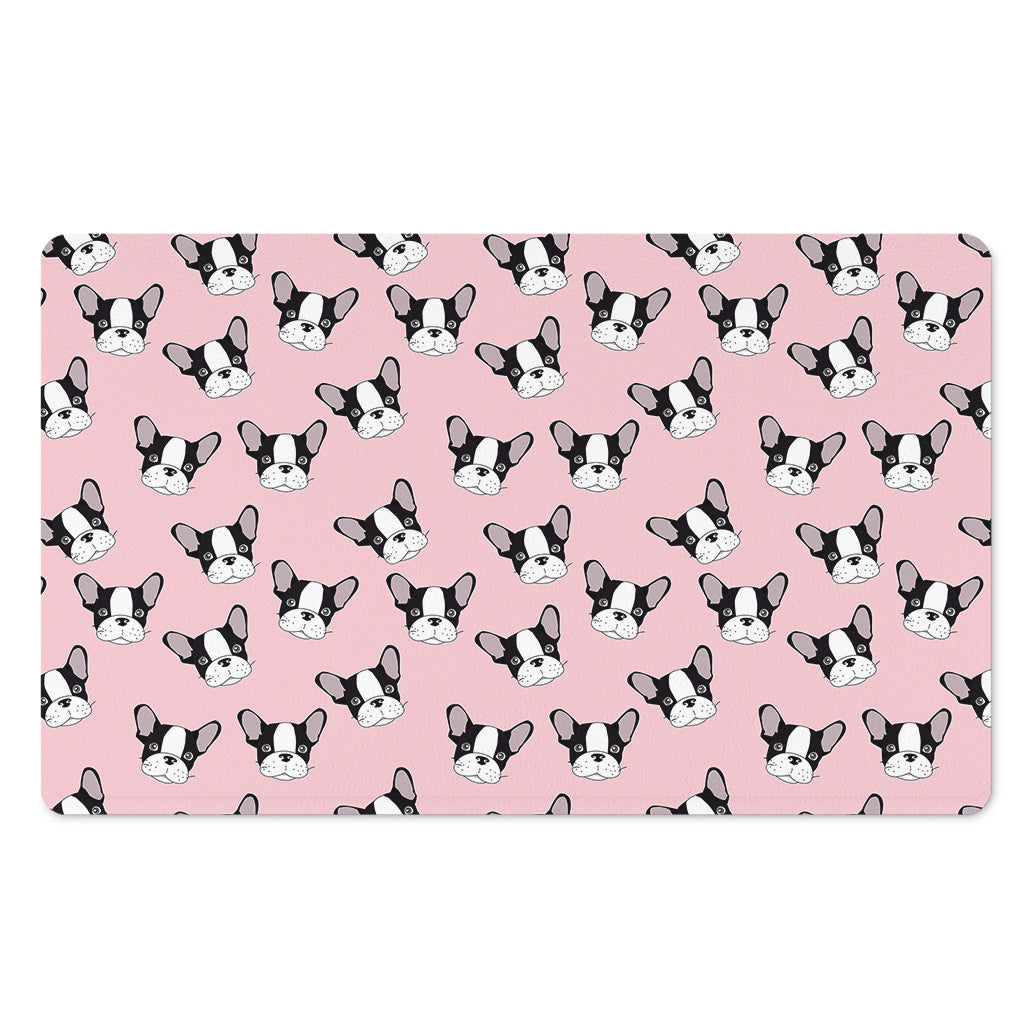 Cartoon French Bulldog Pattern Print Polyester Doormat