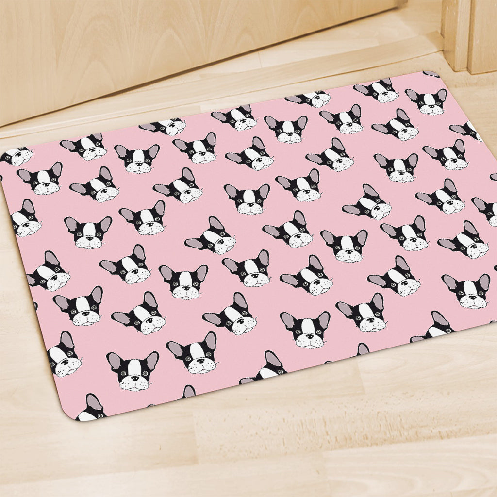 Cartoon French Bulldog Pattern Print Polyester Doormat