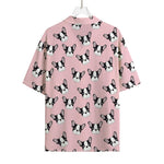 Cartoon French Bulldog Pattern Print Rayon Hawaiian Shirt