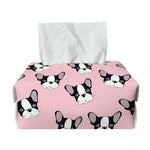 Cartoon French Bulldog Pattern Print Rectangle Tissue Box Cover