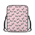 Cartoon French Bulldog Pattern Print Rectangular Crossbody Bag