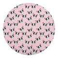 Cartoon French Bulldog Pattern Print Round Blanket