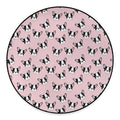 Cartoon French Bulldog Pattern Print Round Floor Mat