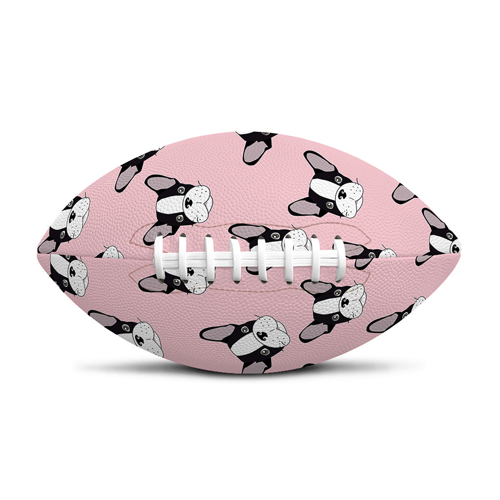 Cartoon French Bulldog Pattern Print Rugby Ball