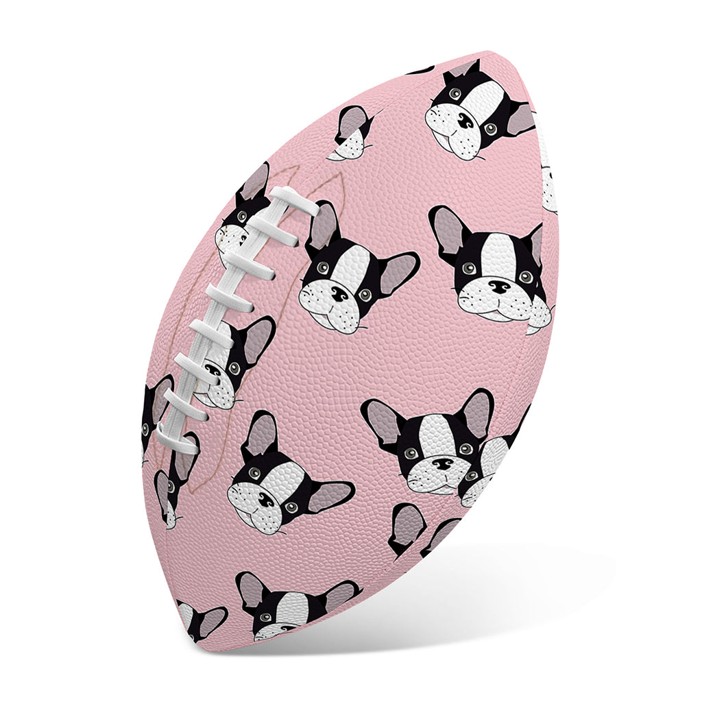 Cartoon French Bulldog Pattern Print Rugby Ball