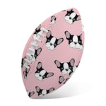 Cartoon French Bulldog Pattern Print Rugby Ball