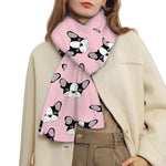 Cartoon French Bulldog Pattern Print Scarf