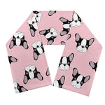 Cartoon French Bulldog Pattern Print Scarf