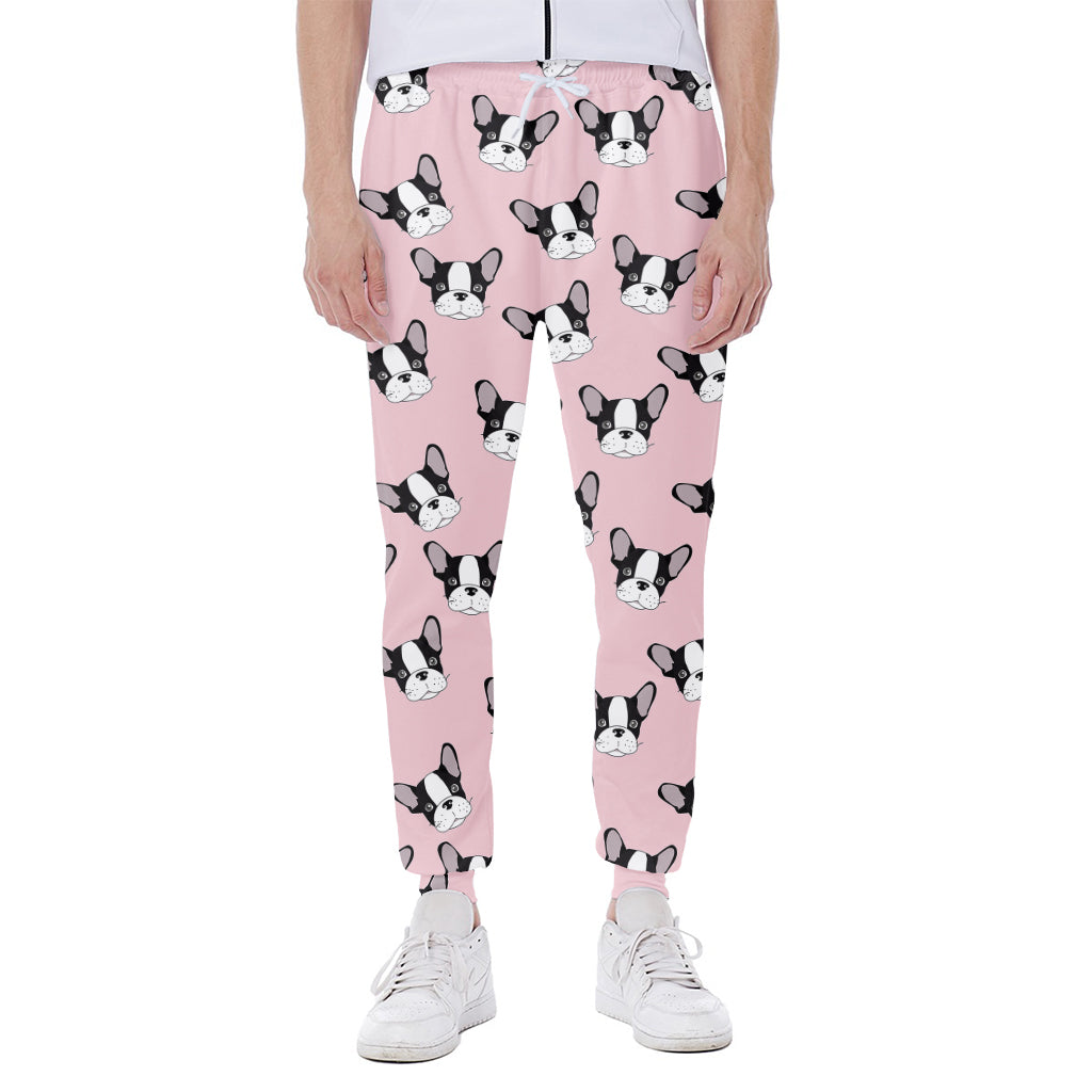 Cartoon French Bulldog Pattern Print Scuba Joggers