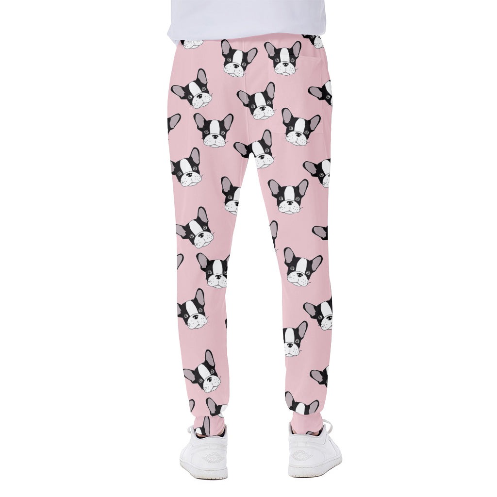 Cartoon French Bulldog Pattern Print Scuba Joggers