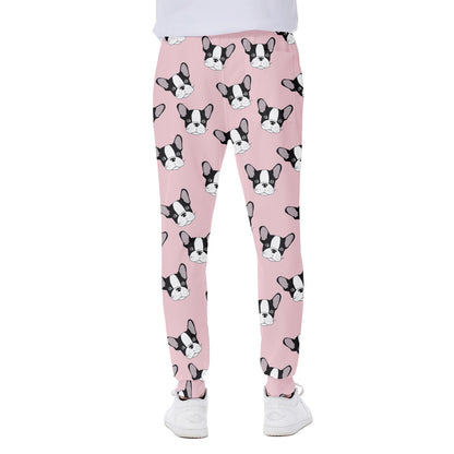 Cartoon French Bulldog Pattern Print Scuba Joggers